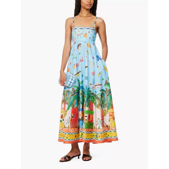 ALEMAIS Dresses & Skirts - NEW ALEMAIS teamo supremo midi dress in blue multi